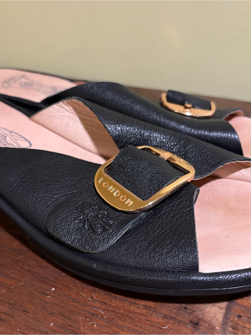 Fly London Elax Black Leather Sandal Mule Size 40 - Picture 3 of 10
